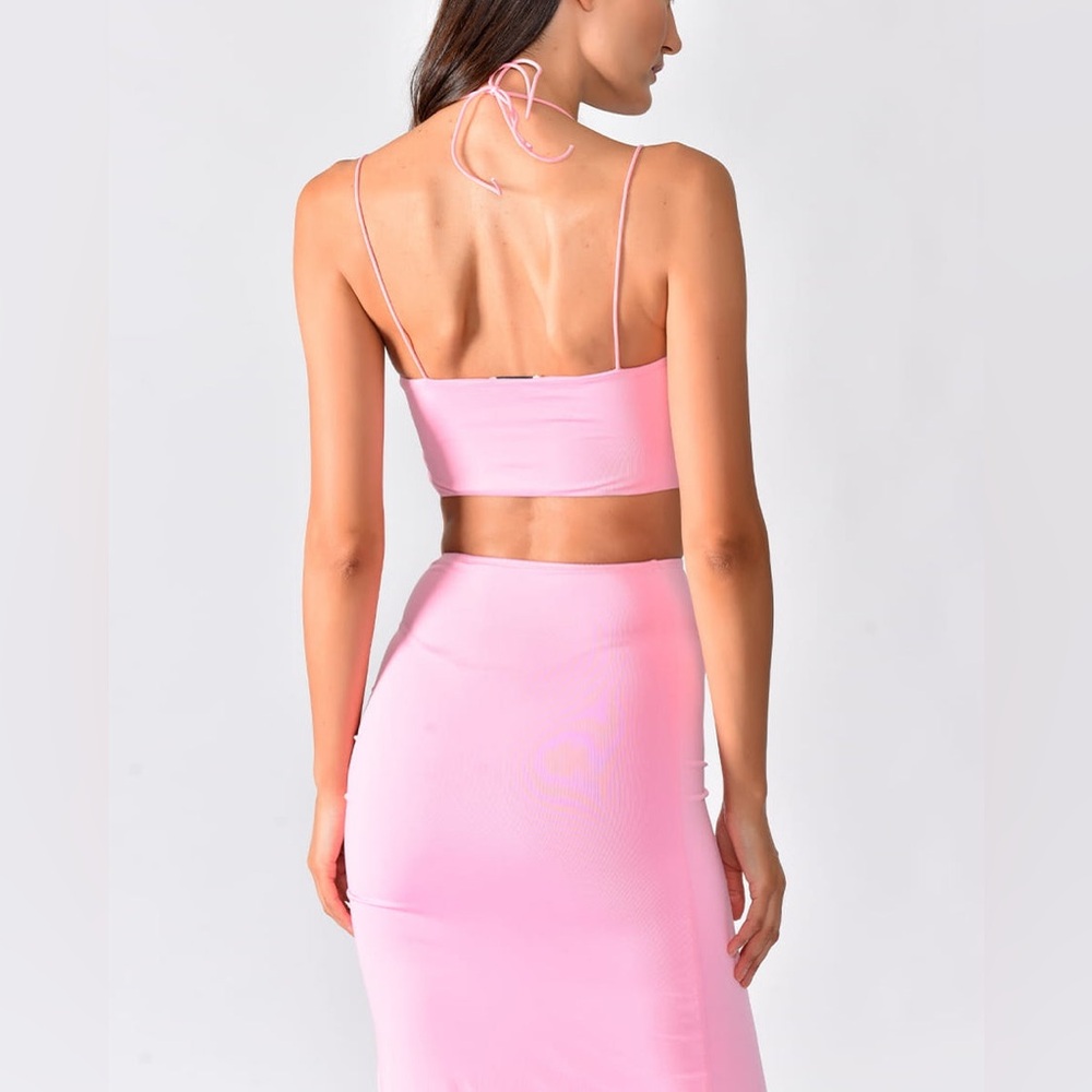 Baby Pink Skirt & Top - 2 Piece - Summer Vacation Beach set - Picture 3 of 11